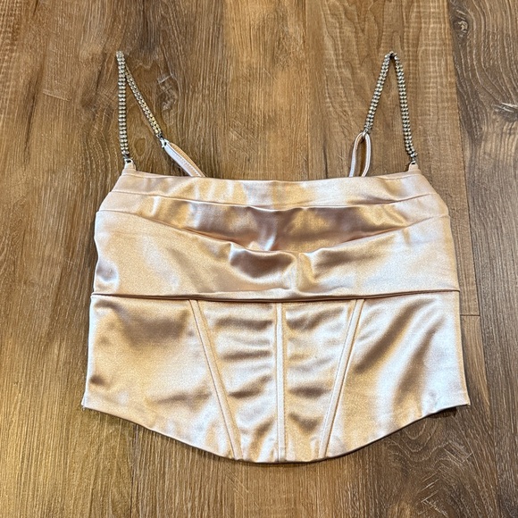 Elegant Satin Chain Strap Top - Picture 1 of 5